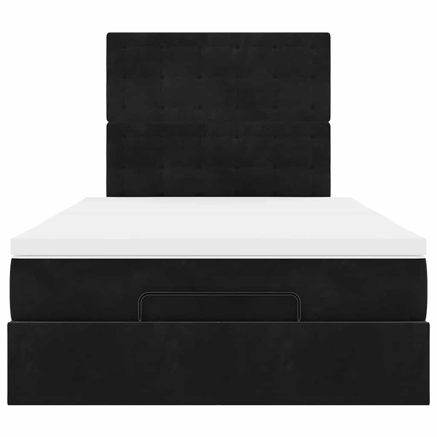 Ottoman bed met matrassen 120x200cm fluweel zwart