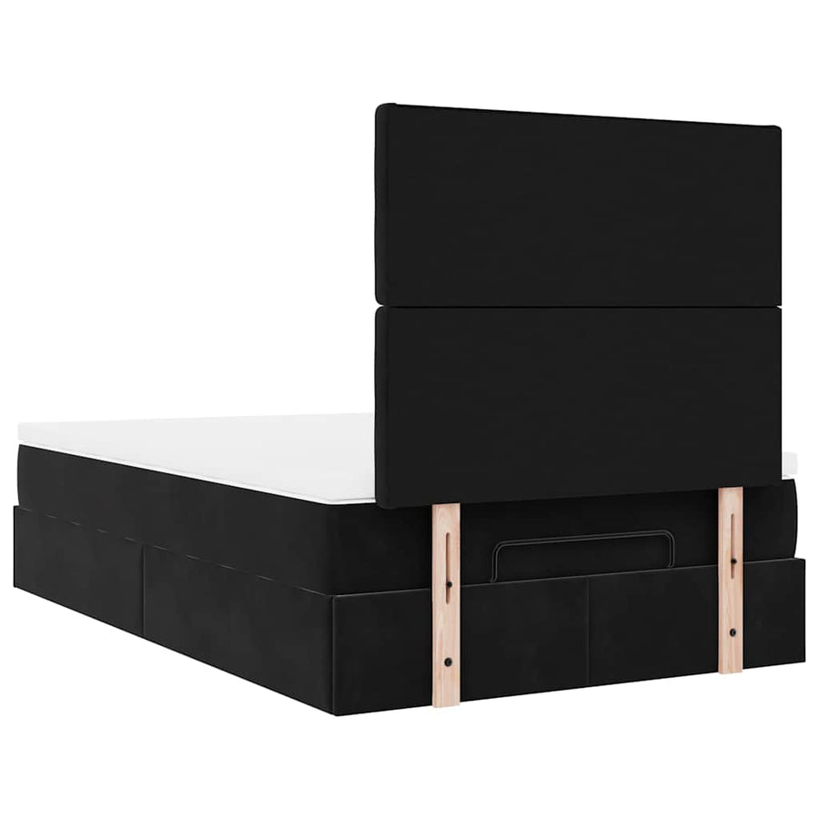 Ottoman bed met matrassen 120x200cm fluweel zwart
