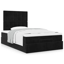 Ottoman bed met matrassen 120x200cm fluweel zwart