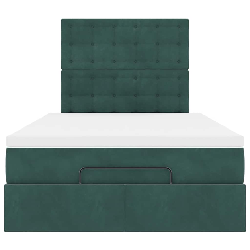 Ottoman bed met matrassen 120x200cm fluweel donkergroen