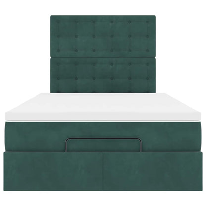 Ottoman bed met matrassen 120x200cm fluweel donkergroen