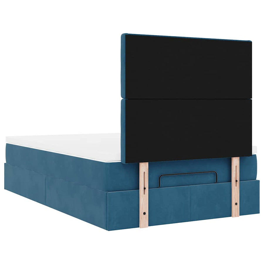 Ottoman bed met matrassen 120x200cm fluweel donkerblauw