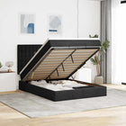 Ottoman bed with mattresses 140x190cm velvet black