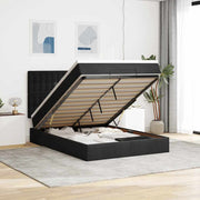 Ottoman bed 140x190 cm fluweel zwart met opbergruimte
