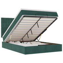 Ottoman Bed Met Matrassen 140X190Cm Fluweel 140 x 190 cm Donkergroen
