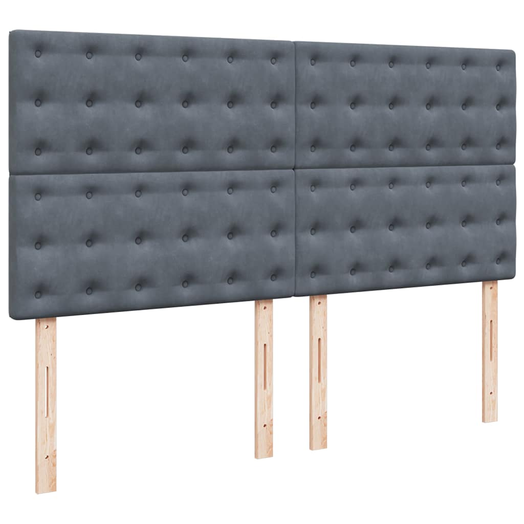 Ottoman Bed Met Matrassen 160X200Cm Fluweel 160 x 200 cm Donkergrijs