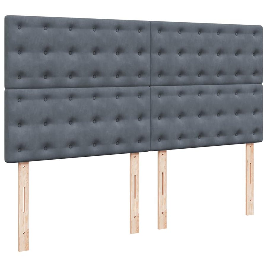 Ottoman Bed Met Matrassen 160X200Cm Fluweel 160 x 200 cm Donkergrijs