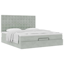 Ottoman bed met matrassen 180x200cm fluweel lichtgrijs