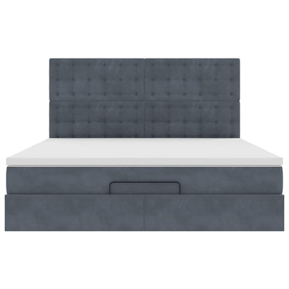 Ottoman bed met matrassen 180x200cm fluweel donkergrijs