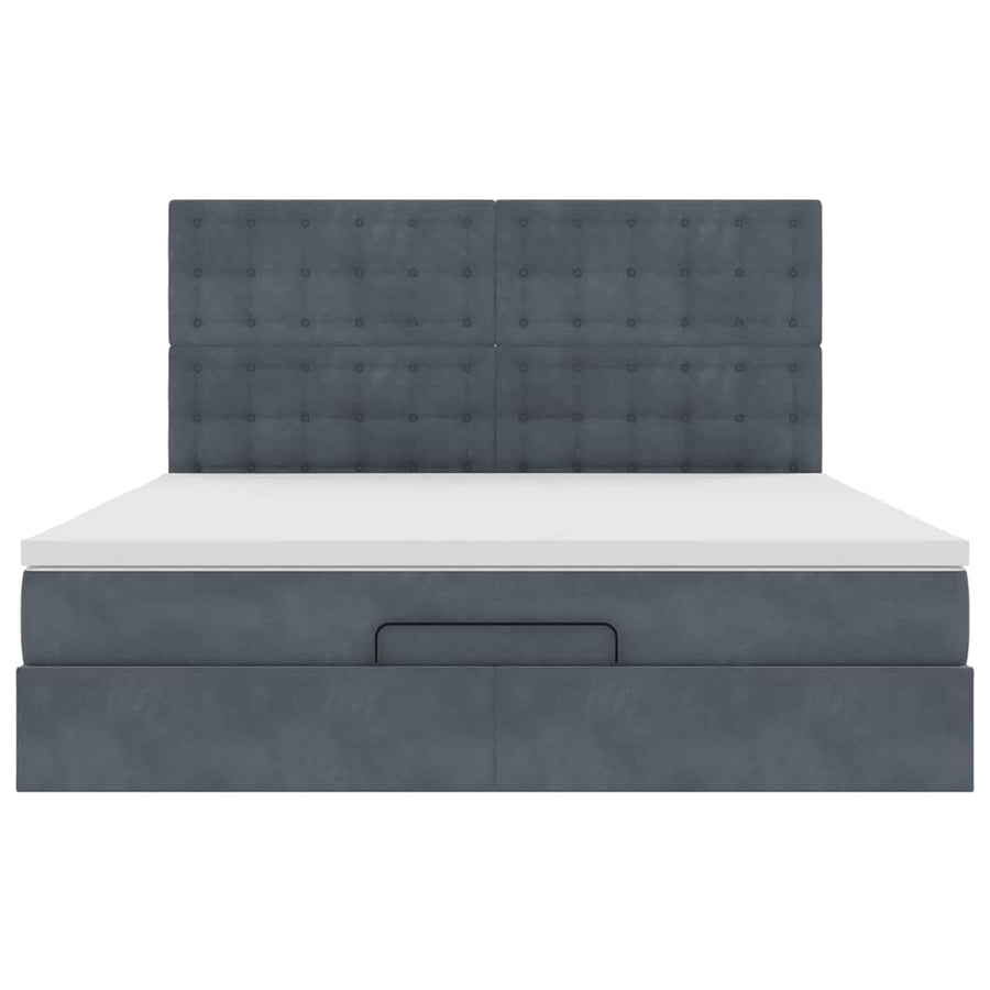 Ottoman bed met matrassen 180x200cm fluweel donkergrijs
