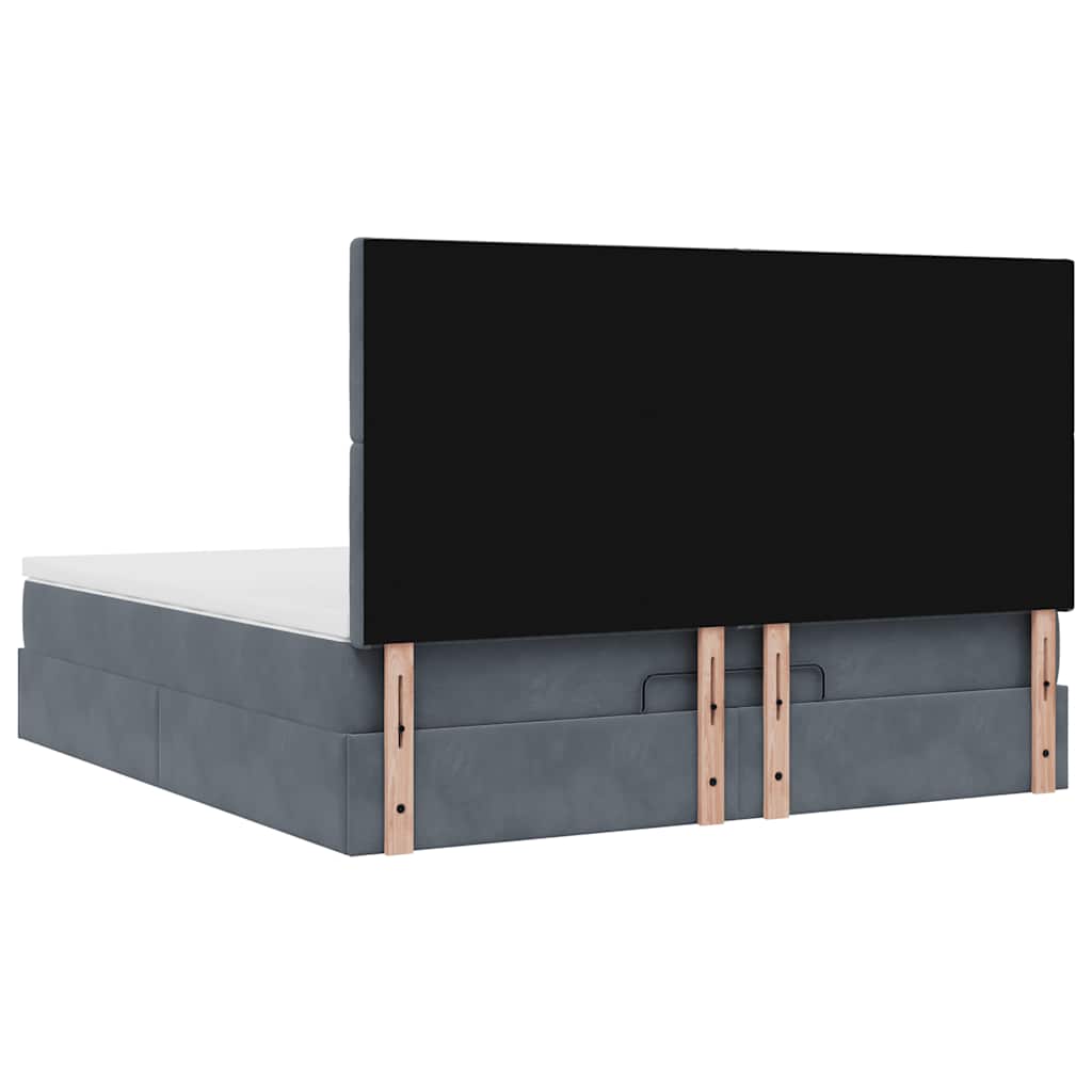 Ottoman bed met matrassen 180x200cm fluweel donkergrijs