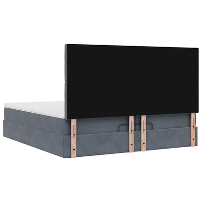 Ottoman bed met matrassen 200x200cm fluweel donkergrijs