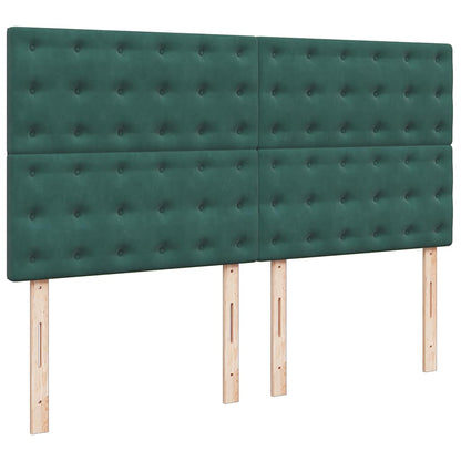 Ottoman Bed Met Matrassen 200X200Cm Fluweel 200 x 200 cm Donkergroen