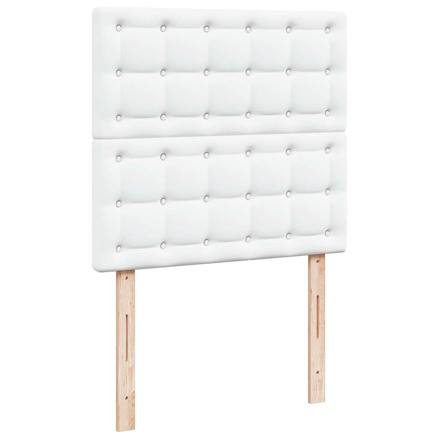 Ottoman bed met matrassen 160x200cm kunstleer zuiver wit