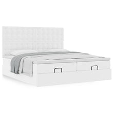 Ottoman bed met matrassen 160x200cm kunstleer zuiver wit