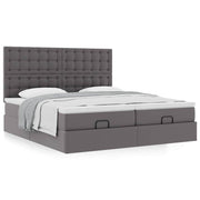 Ottoman bed 180x200 cm kunstleer grijs