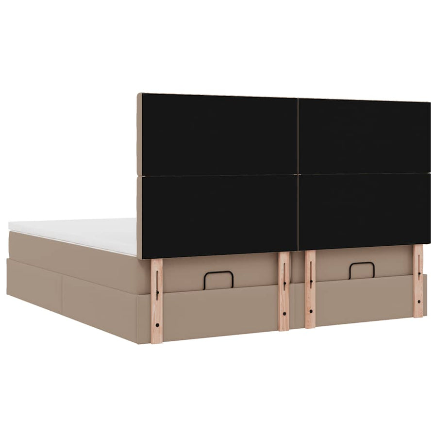 Ottoman bed met matrassen 180x200cm kunstleer cappuccinokleurig