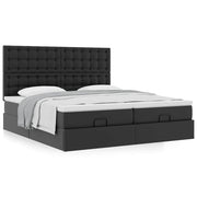 Ottoman bed 200x200 cm kunstleer zwart