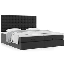Ottoman bed met matrassen 200x200cm kunstleer zwart