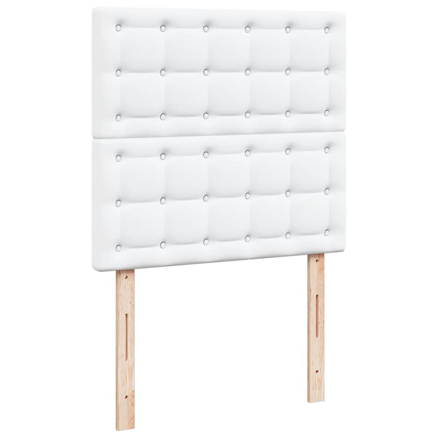 Ottoman bed met matrassen 200x200cm kunstleer zuiver wit