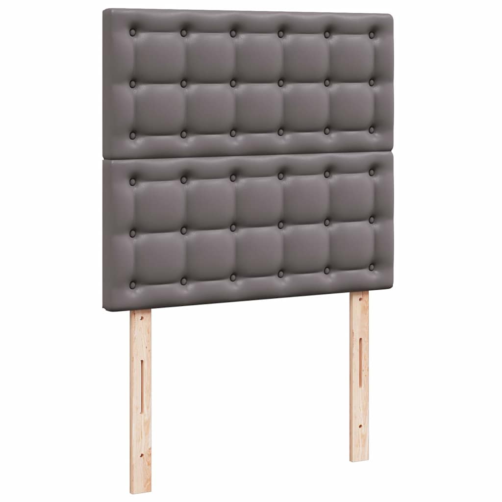 Ottoman bed met matrassen 200x200cm kunstleer grijs