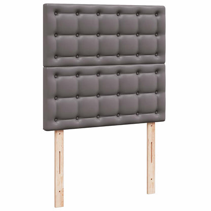 Ottoman bed met matrassen 200x200cm kunstleer grijs