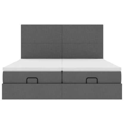 Ottoman bed met matrassen 160x200cm stof donkergrijs