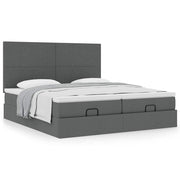 Ottomaans bed 160x200 cm donkergrijs met opbergruimte