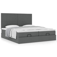 Ottoman bed met matrassen 160x200cm stof donkergrijs