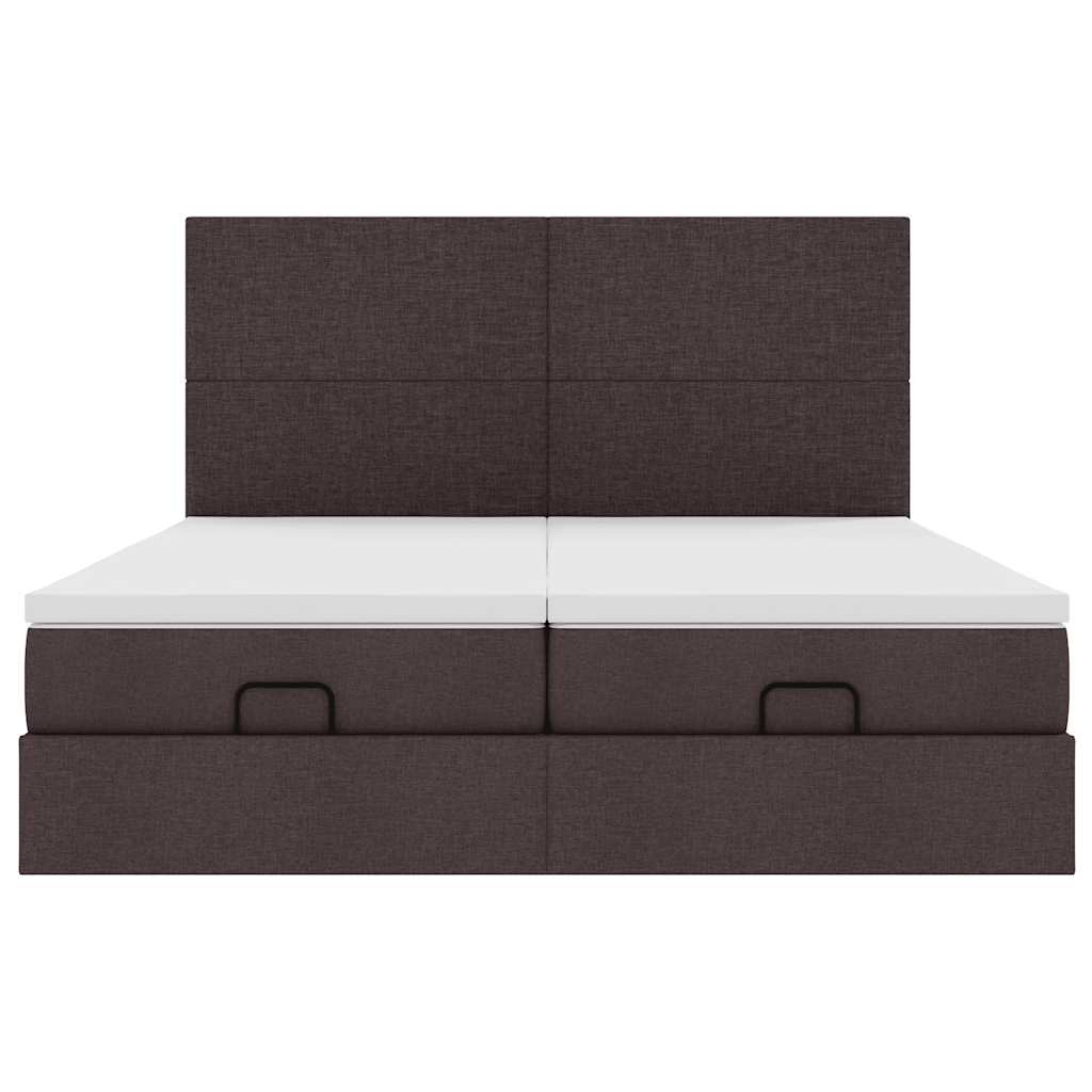 Ottoman bed met matrassen 160x200cm stof donkerbruin