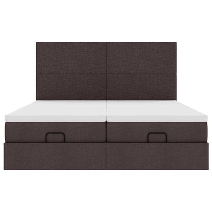 Ottoman bed met matrassen 160x200cm stof donkerbruin