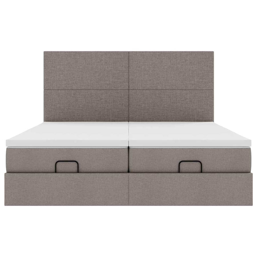 Ottoman bed met matrassen 160x200cm stof taupe