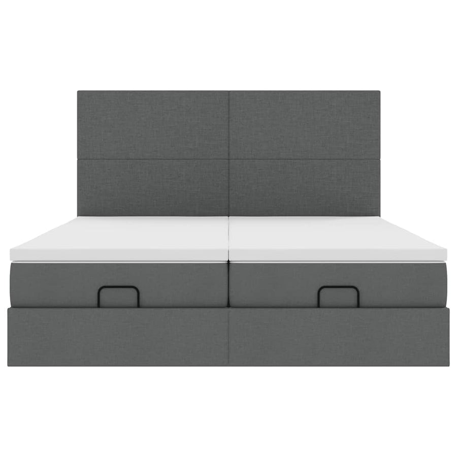 Ottoman bed met matrassen 180x200cm stof donkergrijs