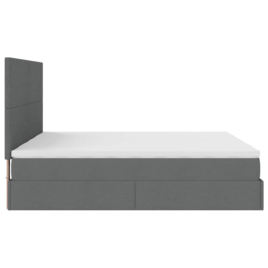 Ottoman bed met matrassen 180x200cm stof donkergrijs