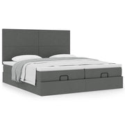 Ottoman bed 180x200 cm donkergrijs met matrassen