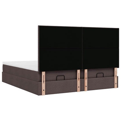 Ottoman bed met matrassen 180x200cm stof donkerbruin
