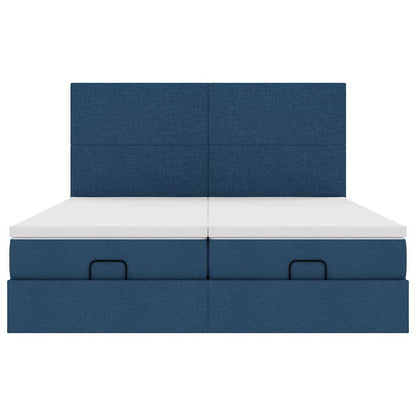 Ottoman bed met matrassen 180x200cm stof blauw
