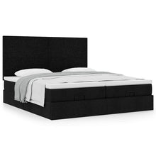 Ottoman bed met matrassen 200x200cm stof zwart