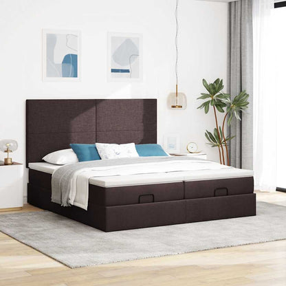 Ottoman bed met matrassen 200x200cm stof donkerbruin