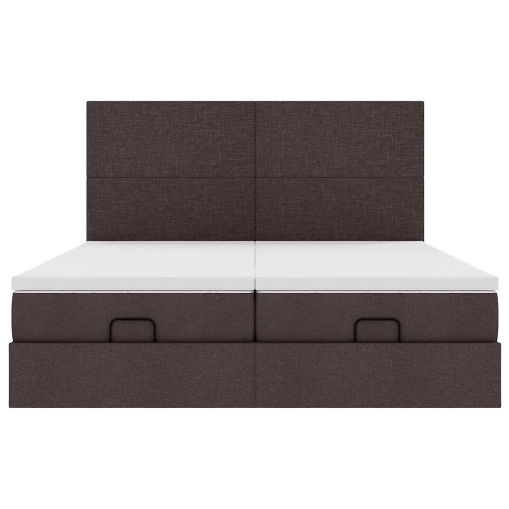 Ottoman bed met matrassen 200x200cm stof donkerbruin