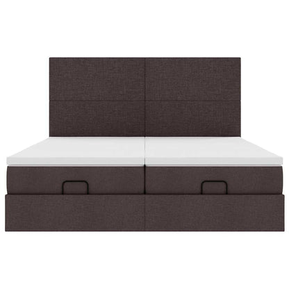 Ottoman bed met matrassen 200x200cm stof donkerbruin
