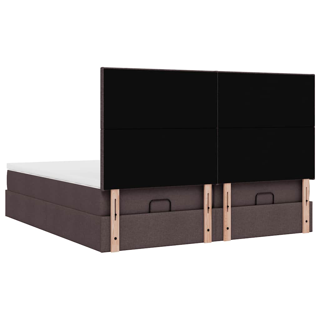 Ottoman bed met matrassen 200x200cm stof donkerbruin
