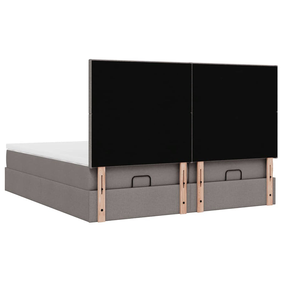 Ottoman bed met matrassen 200x200cm stof taupe