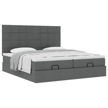Ottoman bed met matrassen 160x200cm stof donkergrijs