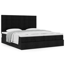 Ottoman bed met matrassen 160x200cm stof zwart