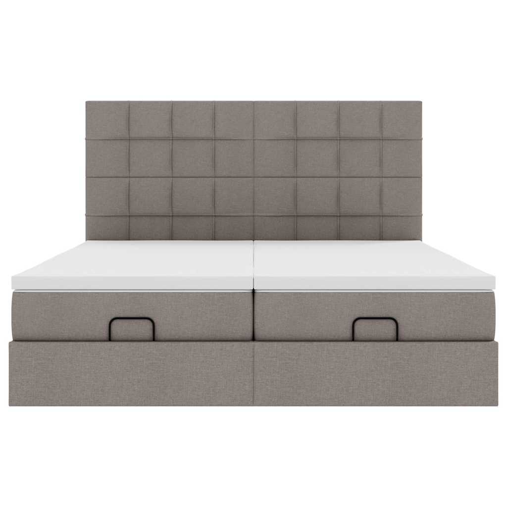 Ottoman bed met matrassen 160x200cm stof taupe