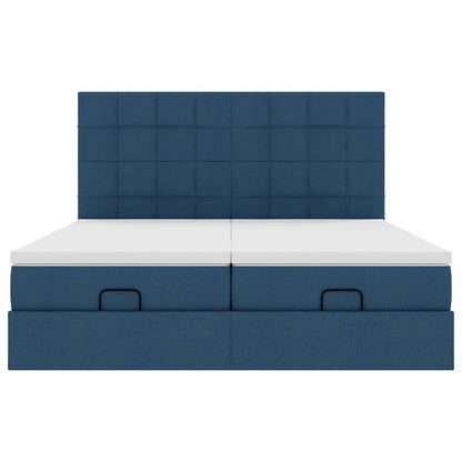 Ottoman bed met matrassen 160x200cm stof blauw
