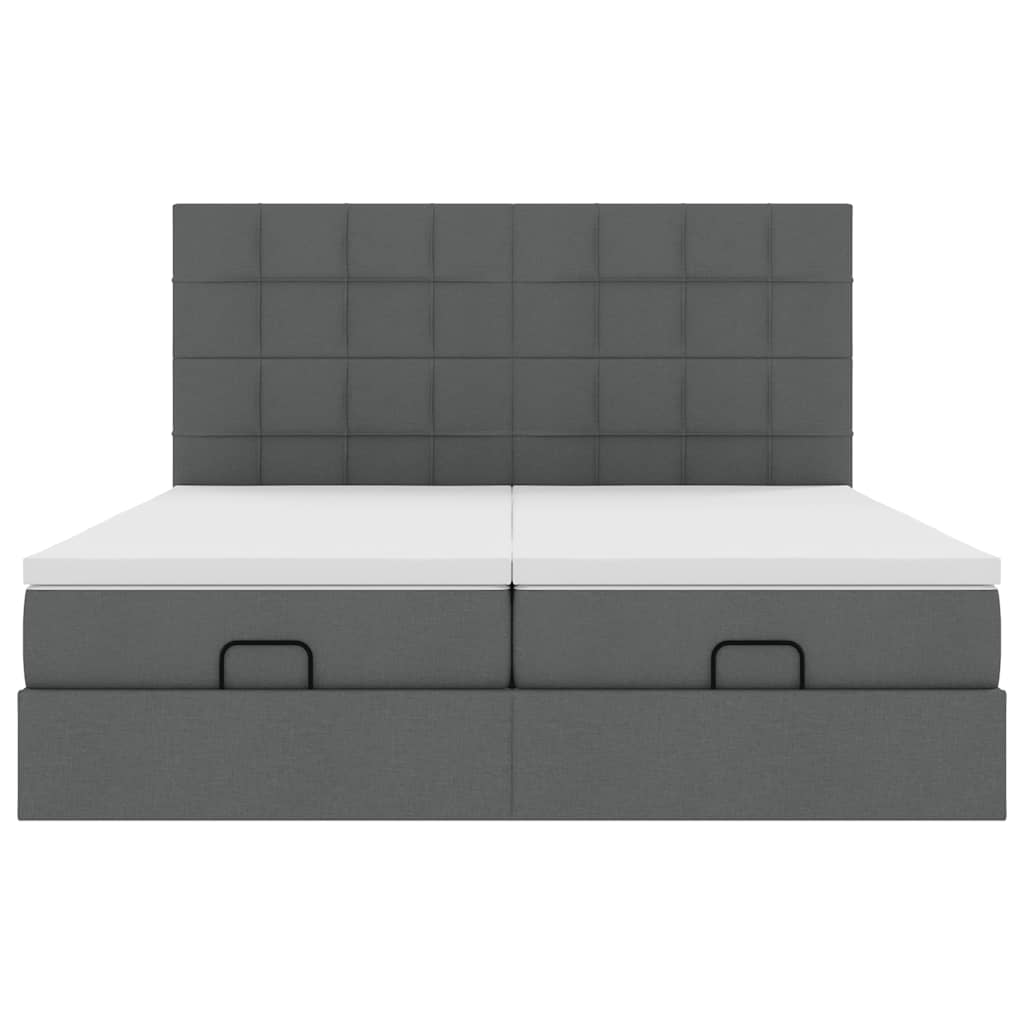 Ottoman bed met matrassen 180x200cm stof donkergrijs