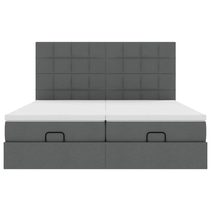 Ottoman bed met matrassen 180x200cm stof donkergrijs