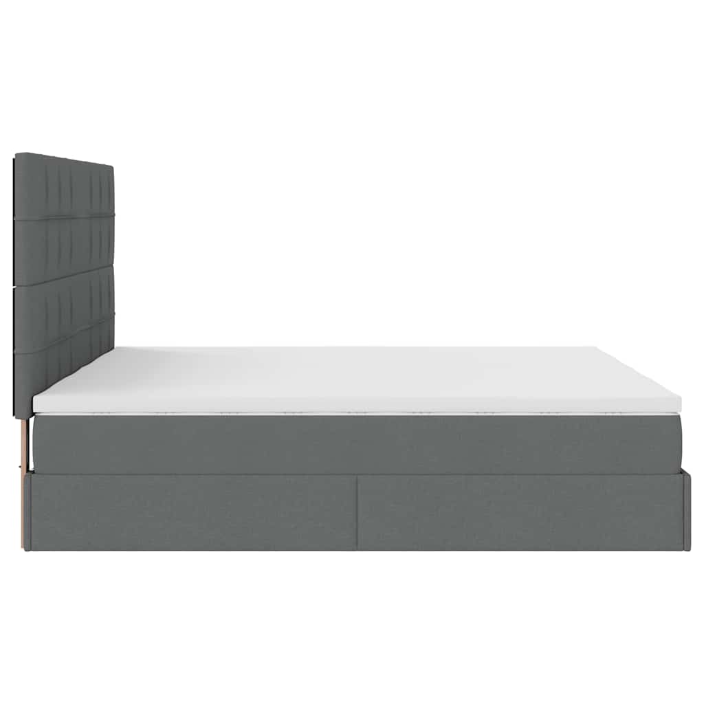 Ottoman bed met matrassen 180x200cm stof donkergrijs